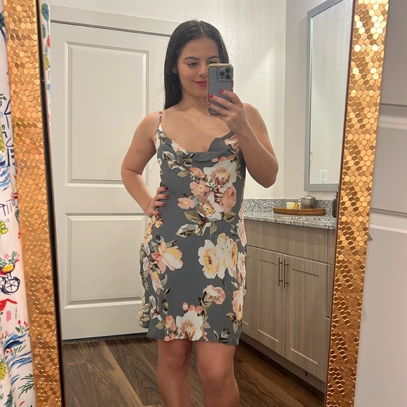 Privacy Please Dresses & Skirts - Revolve Privacy Please Cowl Neck Watercolor Floral Mini Dress